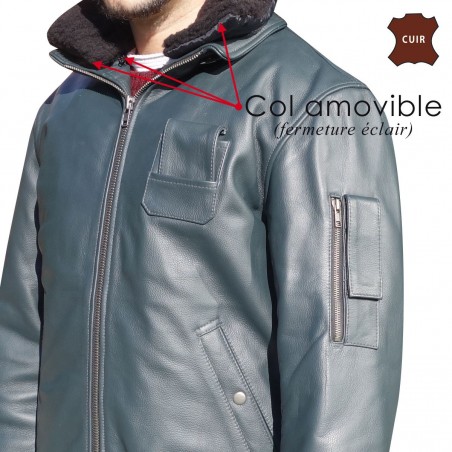 BLOUSON CUIR PILOTE PN  - 2