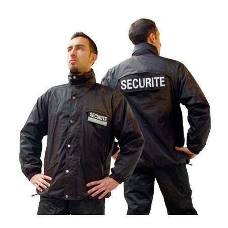 BLOUSON LEGER NOIR IMPRIME SECURITE  - 3