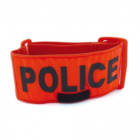 BRASSARD  FLUO ORANGE  POLICE  - 1