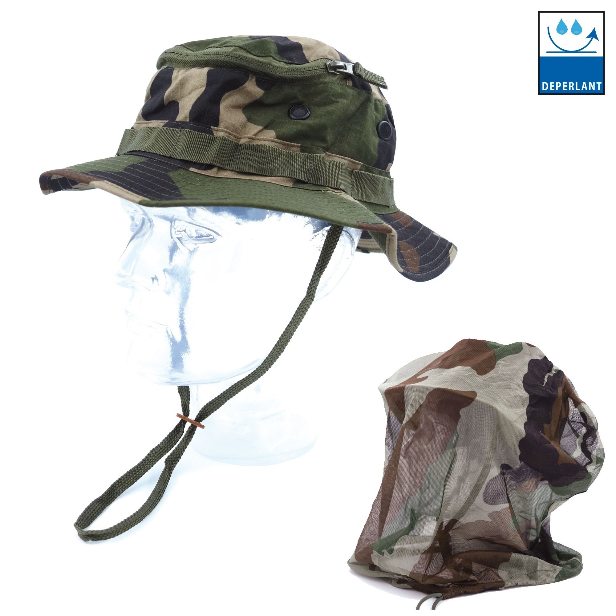 CHAPEAU JUNGLE AVEC MOUSTIQUAIRE  - 1 CHAPEAU JUNGLE AVEC MOUSTIQUAIRE  - 1