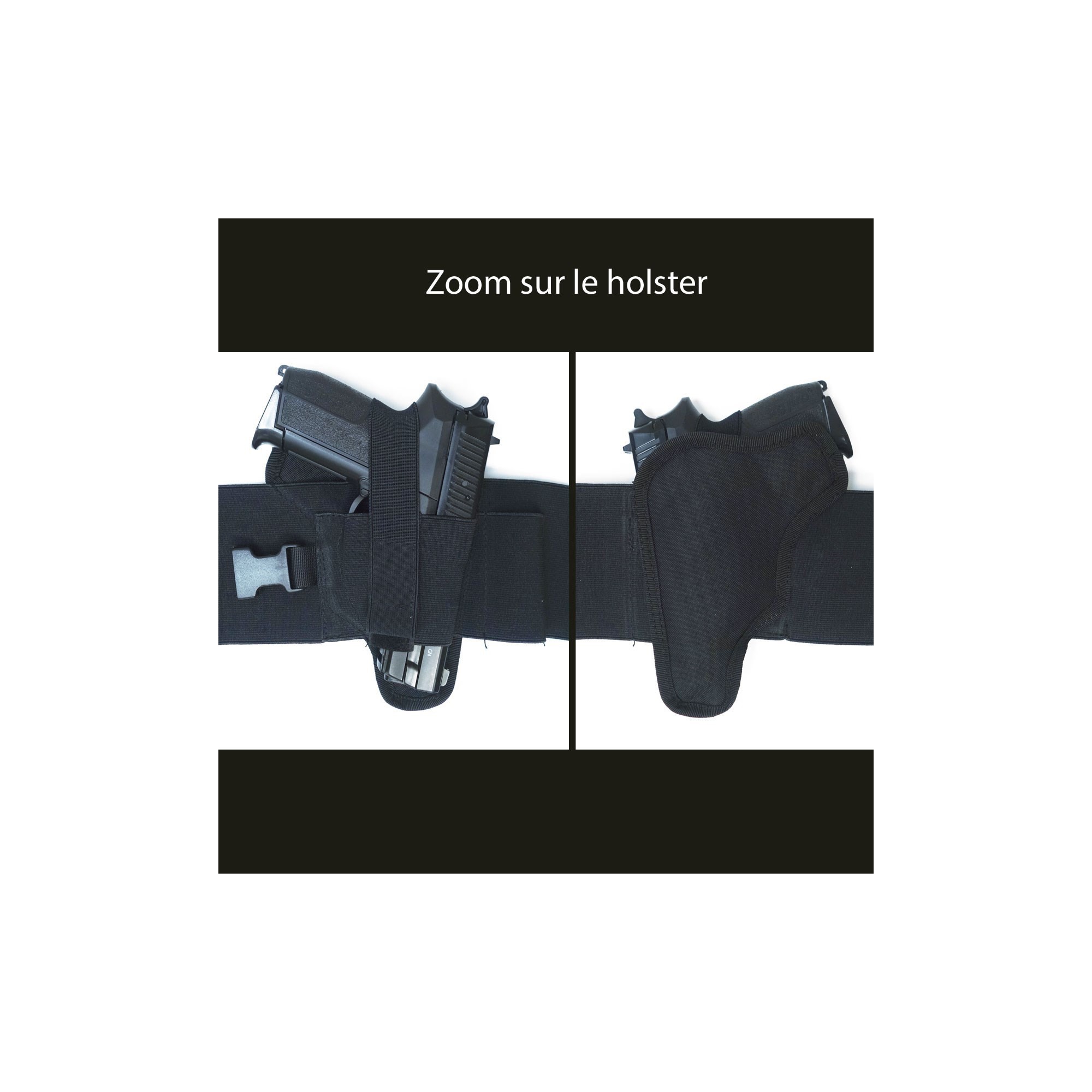 Ceinture holster discrète 2ET01 noir pour droitier taille S/M/L - OUT TAC