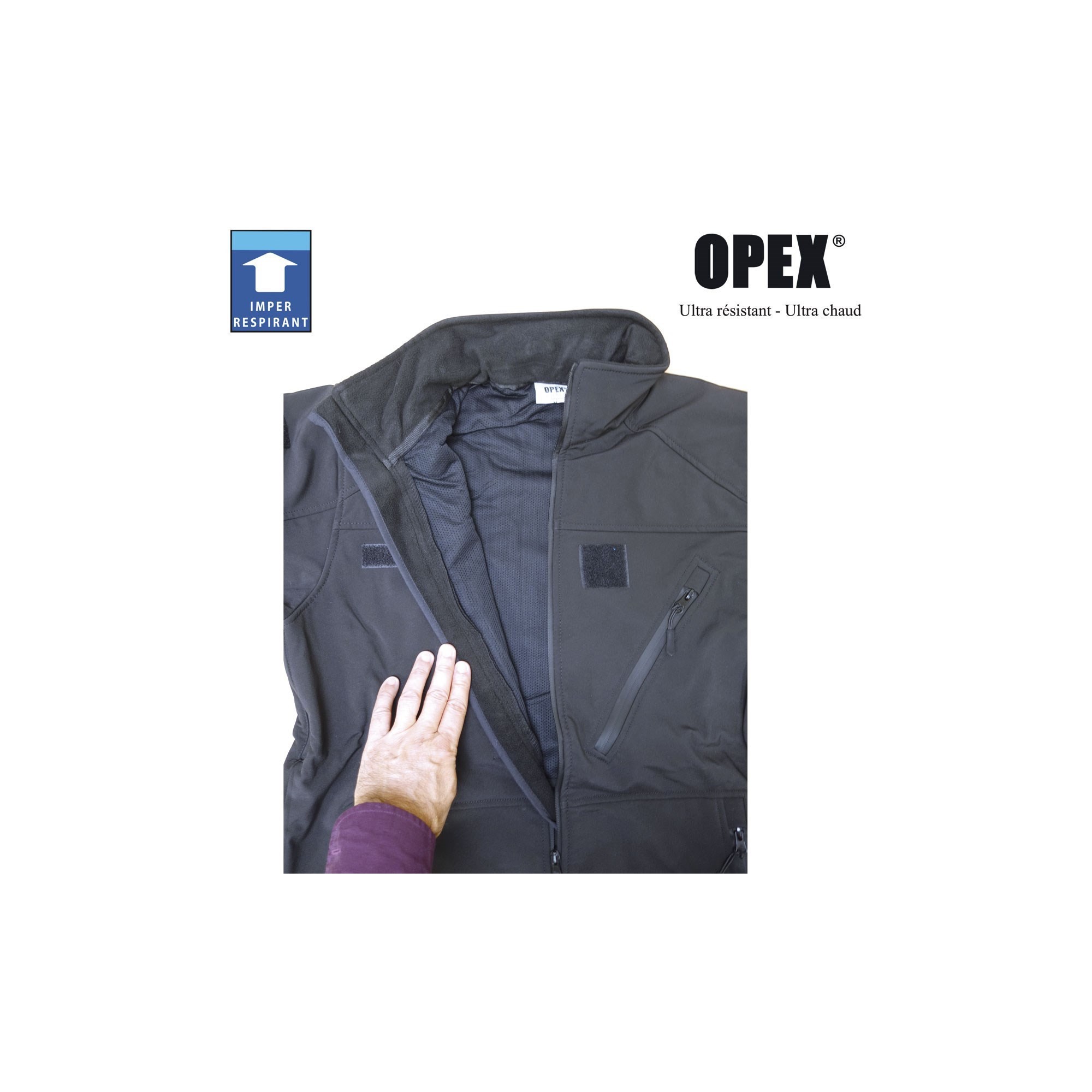 BLOUSON NOIR SOFTSHELL 3 COUCHES - 2 BLOUSON NOIR SOFTSHELL 3 COUCHES - 2