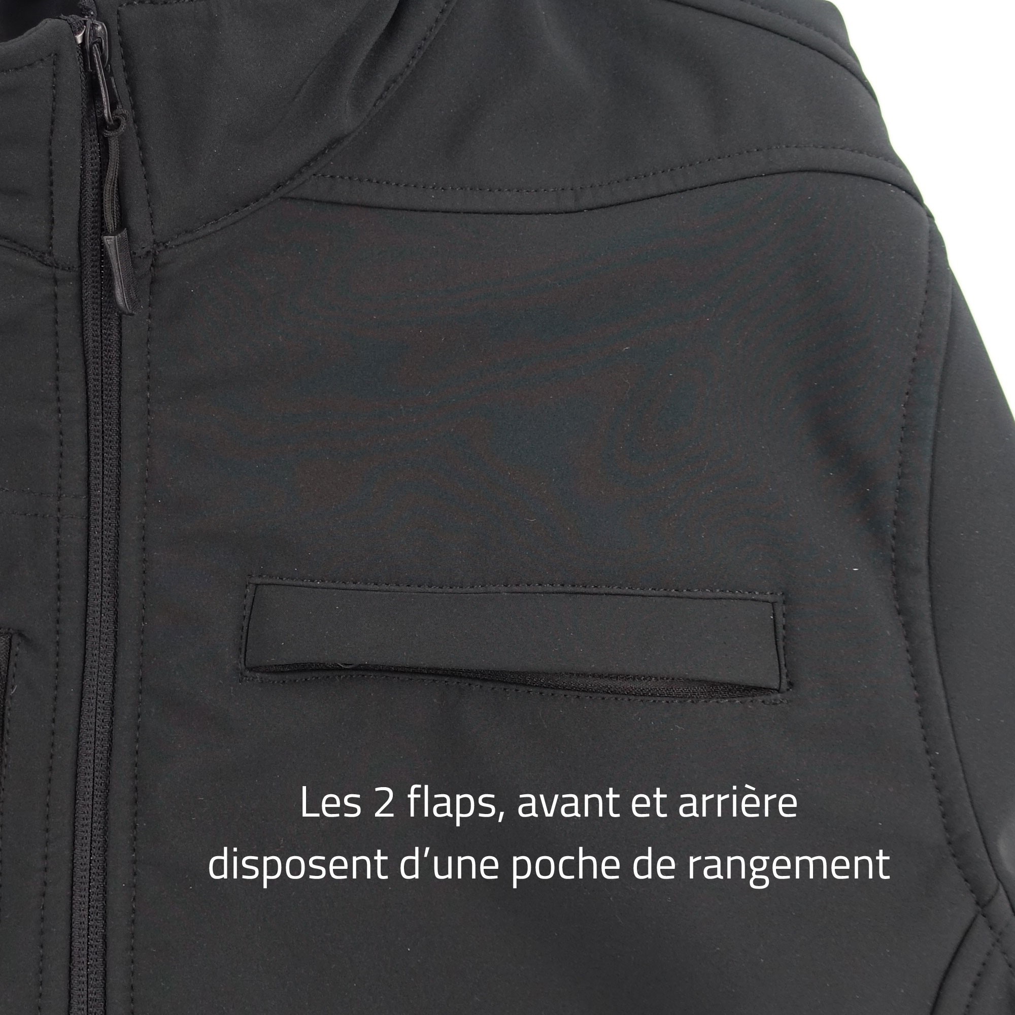 BLOUSON softshell noir flaps Sécurité  - 3 BLOUSON softshell noir flaps Sécurité  - 3