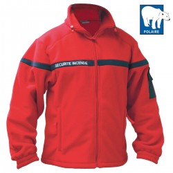 BLOUSON POLAIRE ROUGE SECURITE INCENDIE  - 1