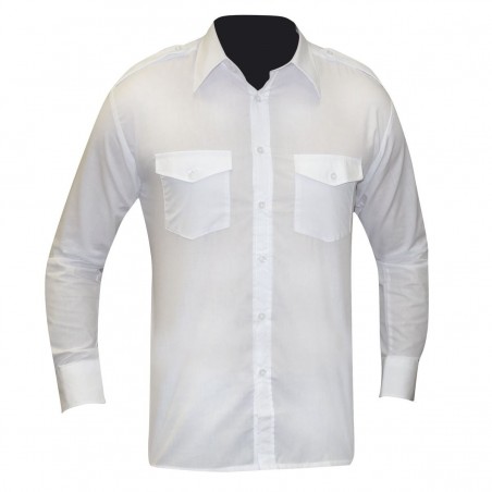 CHEMISE PILOTE BLANCHE MANCHES LONGUES  - 1