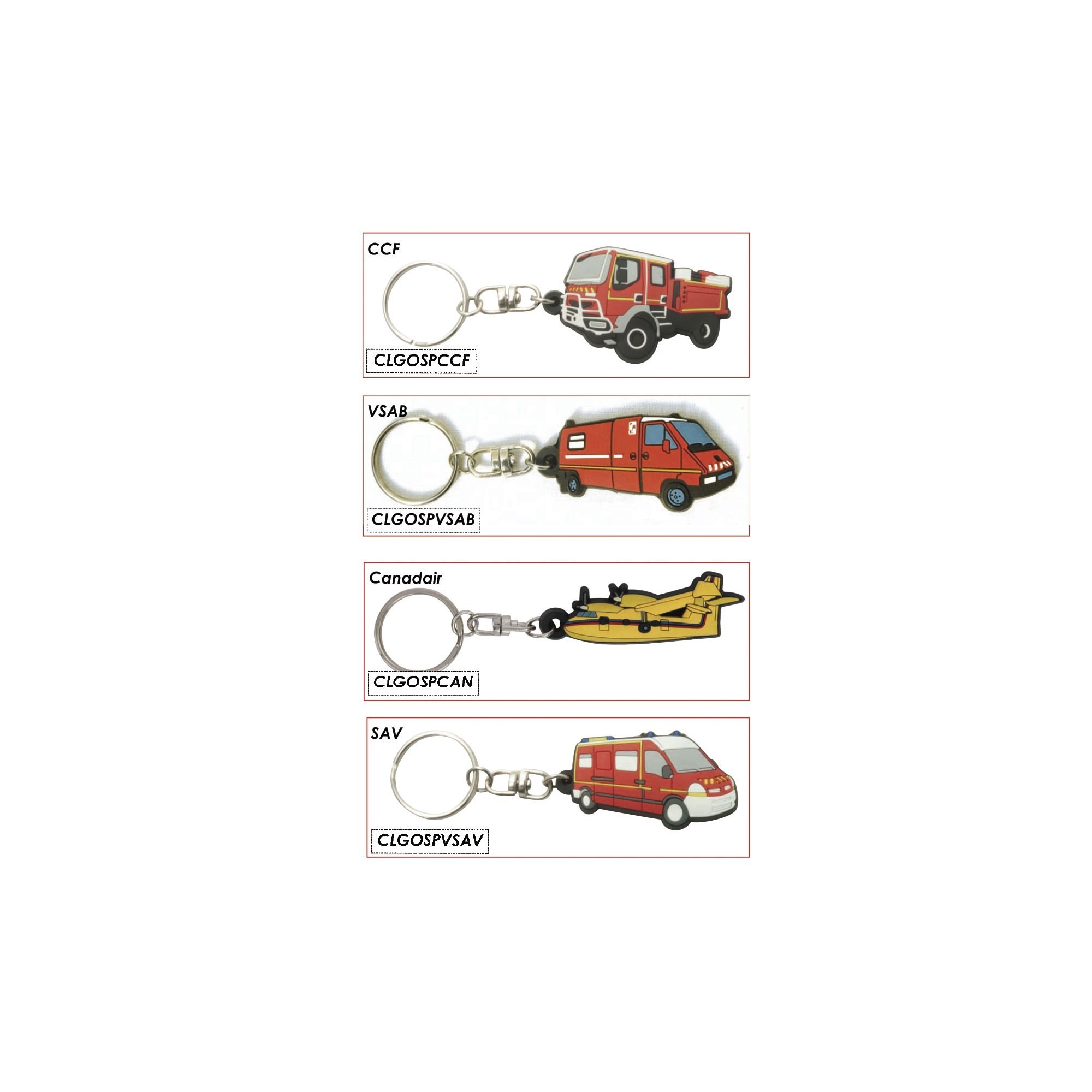 PORTE-CLES SOUPLE SAPEURS POMPIERS  - 2 PORTE-CLES SOUPLE SAPEURS POMPIERS  - 2