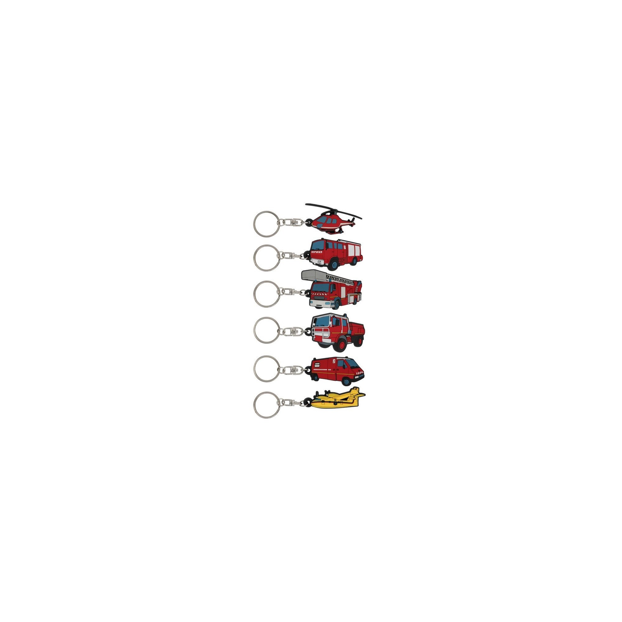 PORTE-CLES SOUPLE SAPEURS POMPIERS  - 4 PORTE-CLES SOUPLE SAPEURS POMPIERS  - 4