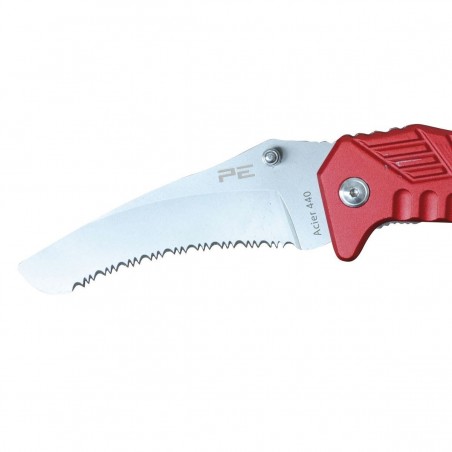COUTEAU COUPE SANGLE ET BRISE VITRE MANCHE ROUGE  - 3