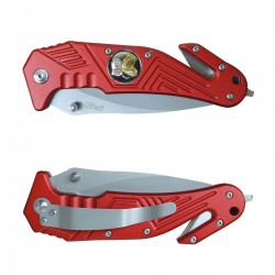 COUTEAU COUPE SANGLE BRISE VITRE MANCHE ROUGE PASTILLE SP  - 2