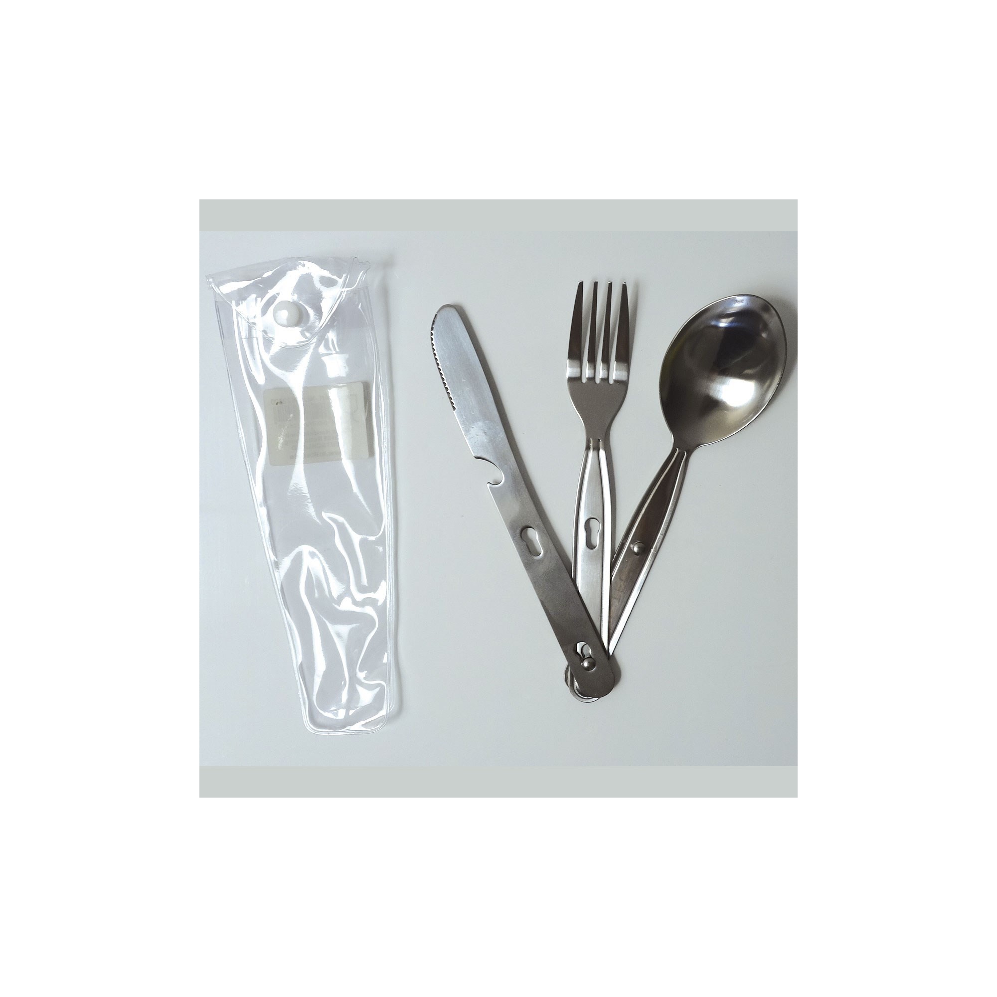 COUVERT CAMPING 3 PIECES INOX  - 1