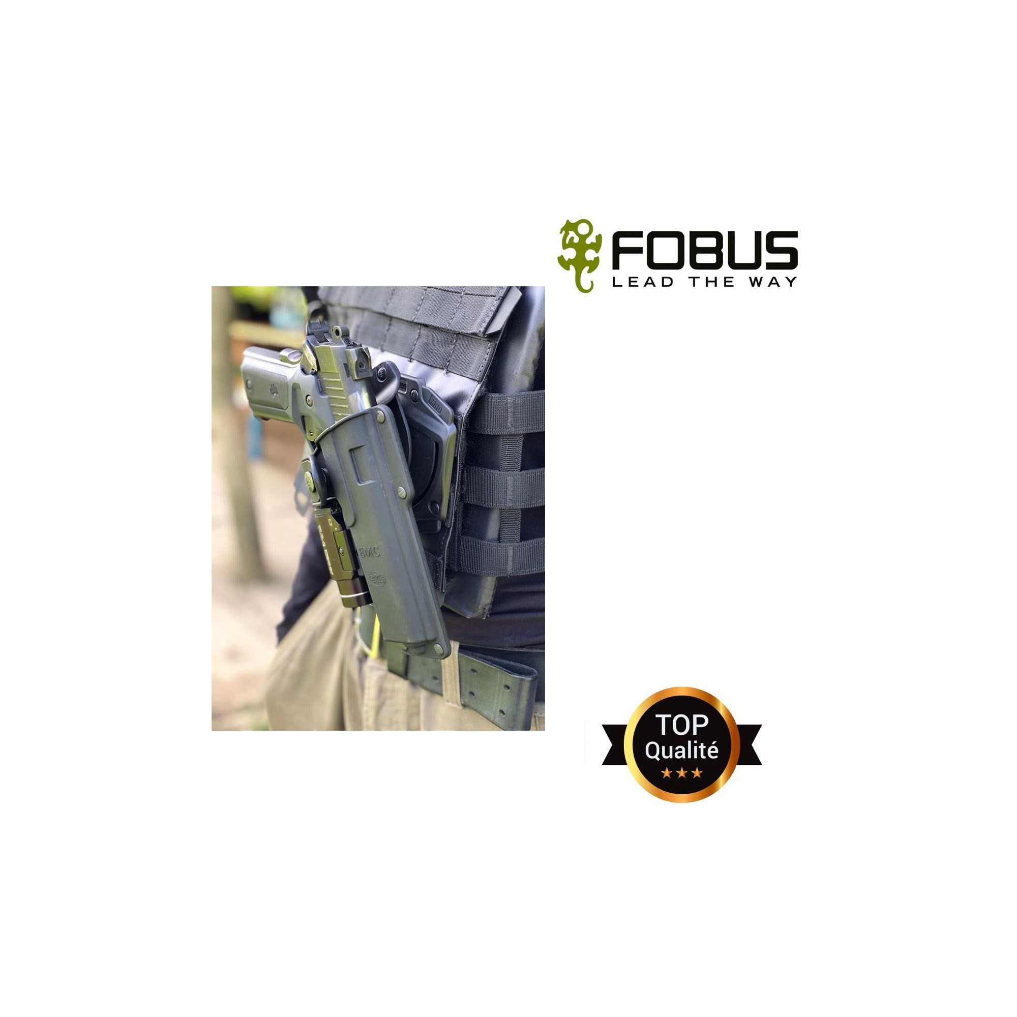 Interface Molle pour Holster et etui porte chargeur rotatif sur gilet  - 4