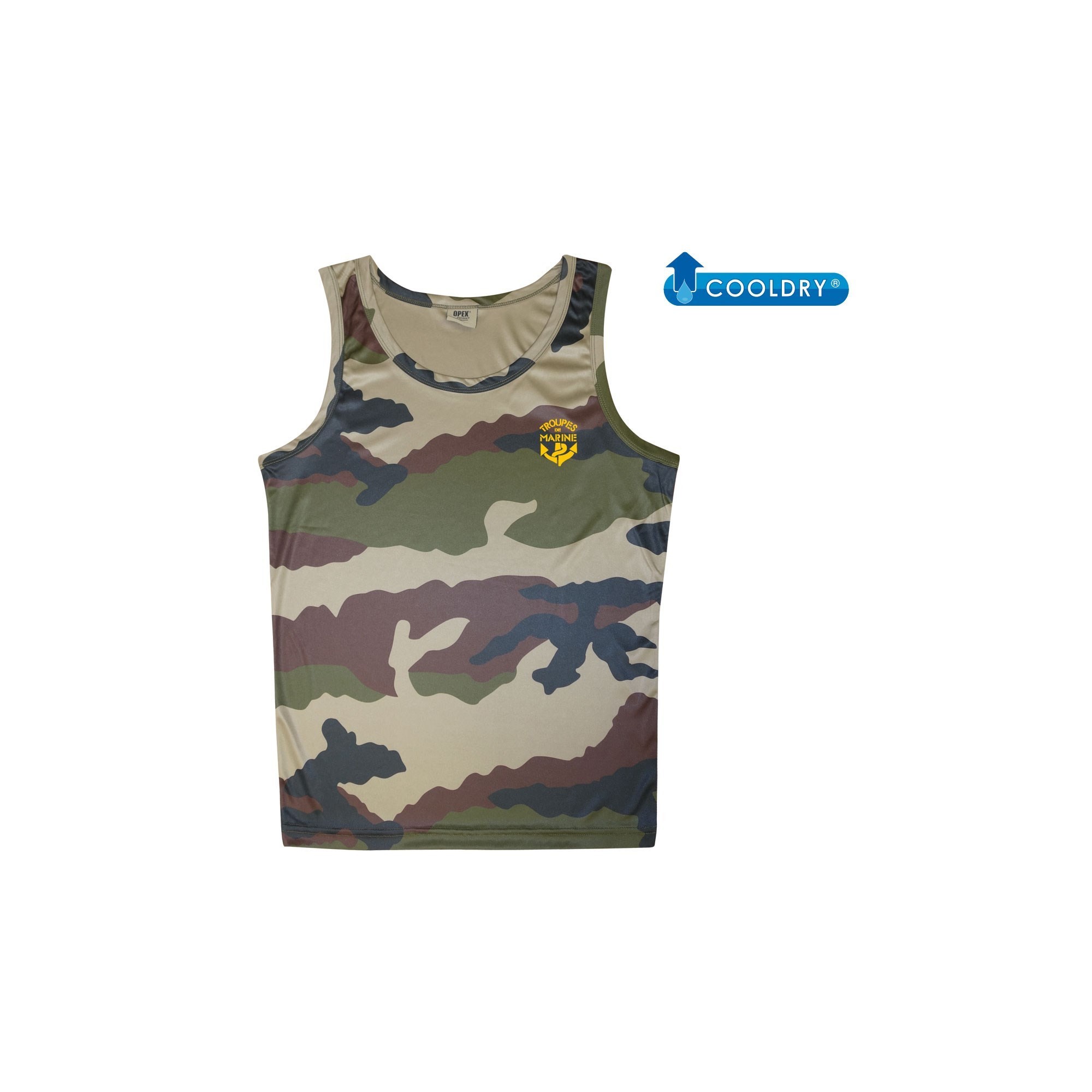 DEBARDEUR COOLDRY CAMO CE SERIGRAPHIE TDM  - 1
