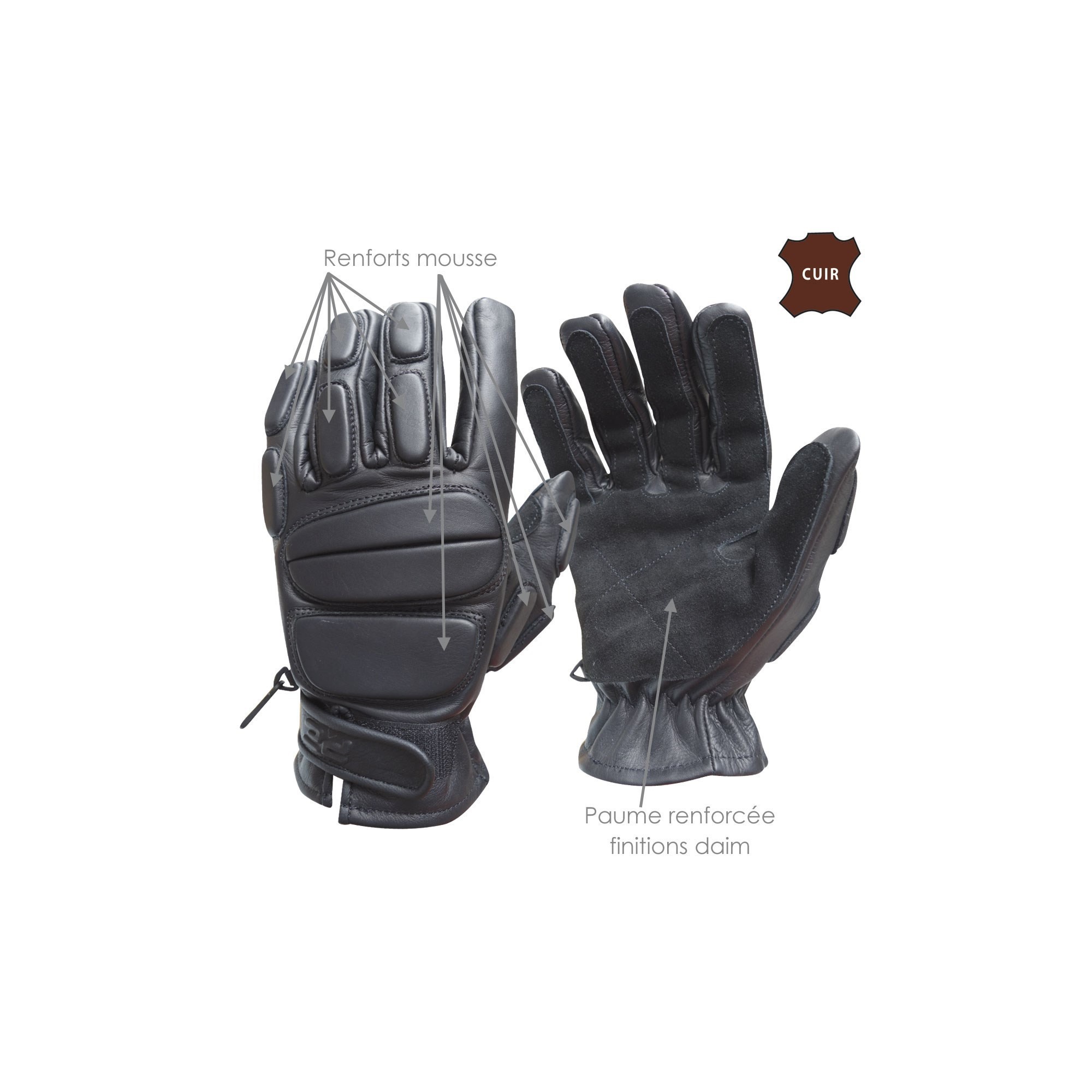 GANTS CUIR SWAT NEW DESIGN  - 2 GANTS CUIR SWAT NEW DESIGN  - 2
