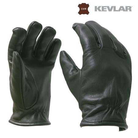 GANTS CUIR KEVLAR ANTI COUPURE  - 1