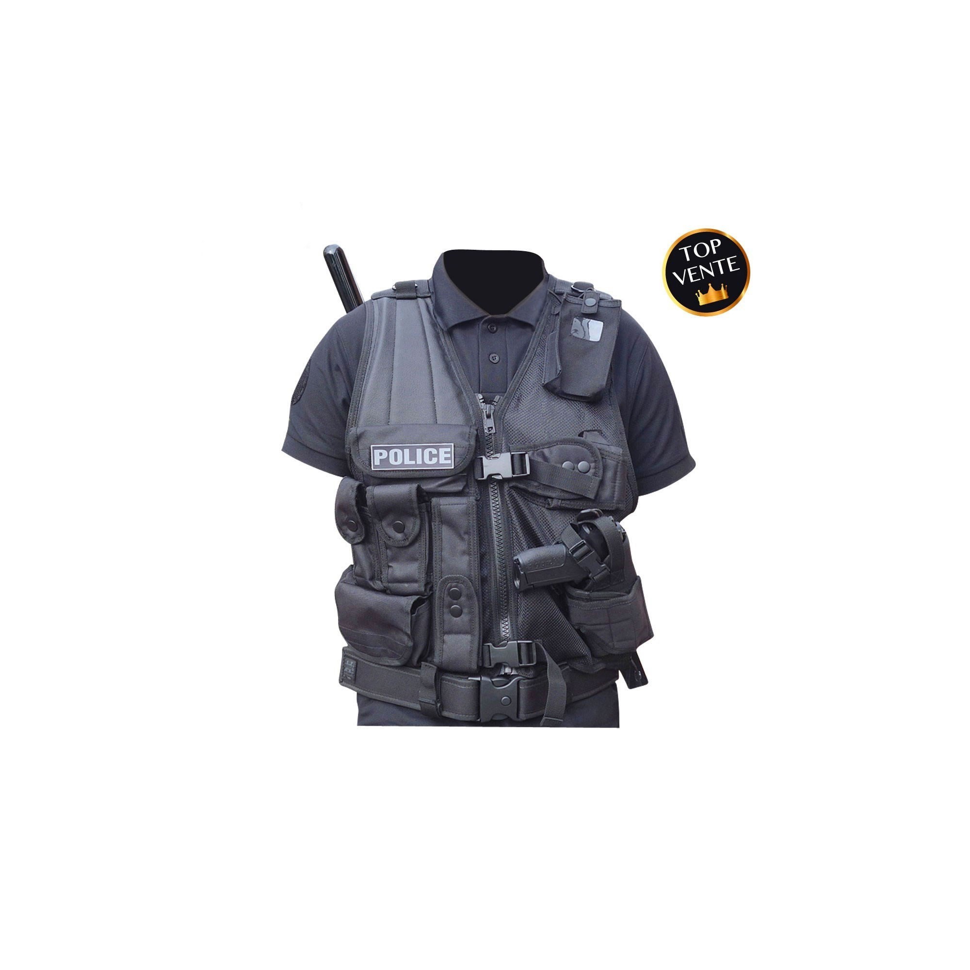 GILET FORCE INTERVENTION AVEC HOLSTER POUR PA OU TASER  - 1 GILET FORCE INTERVENTION AVEC HOLSTER POUR PA OU TASER  - 1