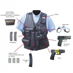 GILET FORCE INTERVENTION AVEC HOLSTER POUR PA OU TASER  - 2