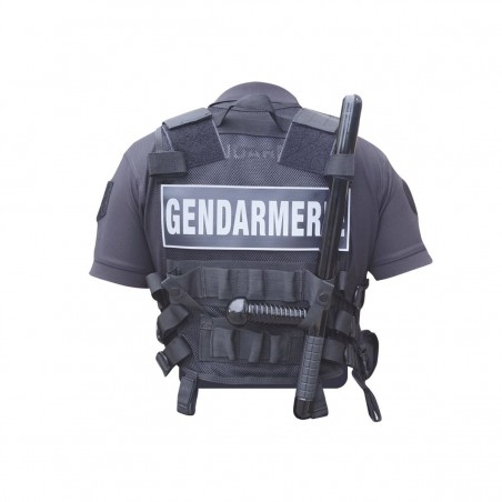 GILET FORCE INTERVENTION AVEC HOLSTER POUR PA OU TASER  - 3