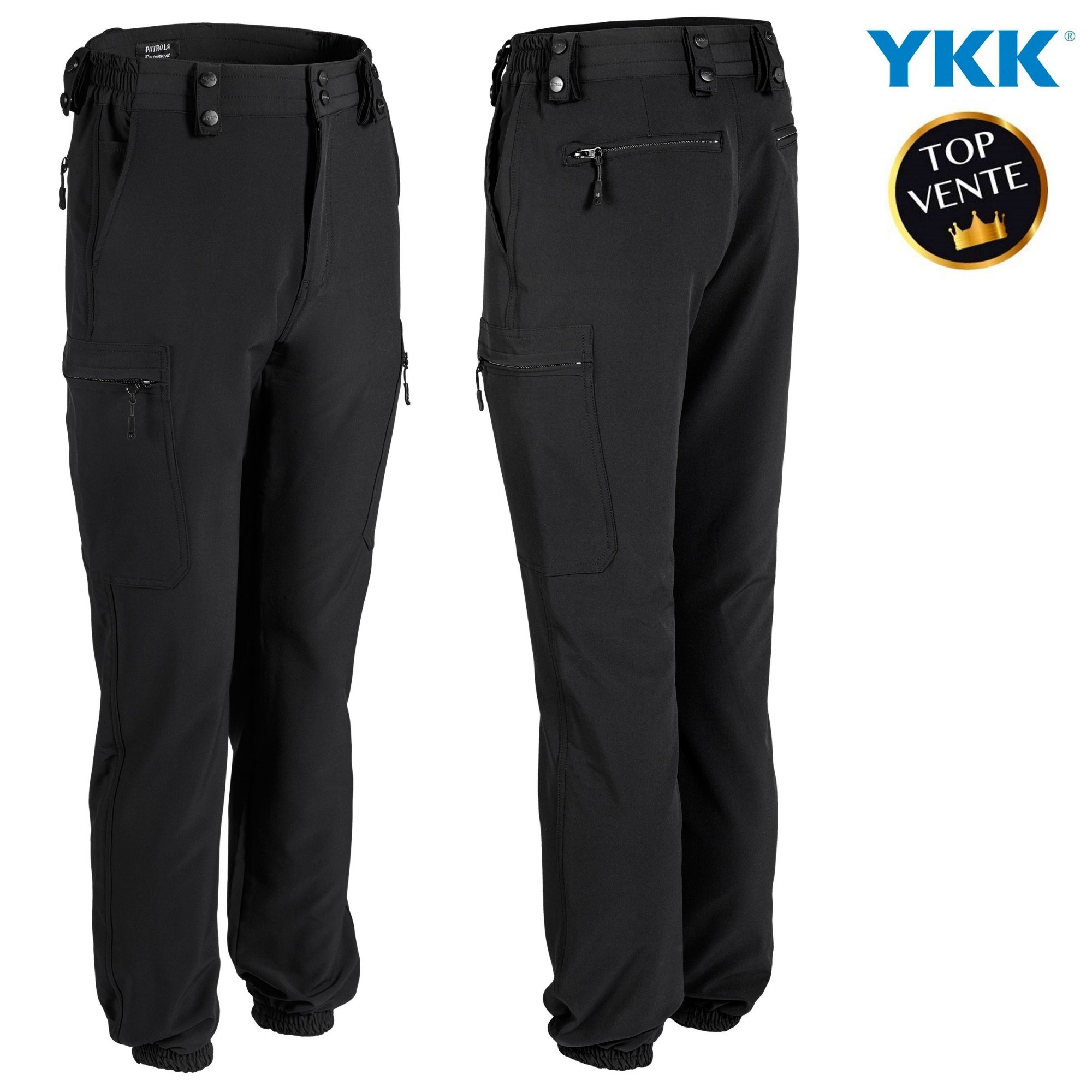 PANTALON INTERVENTION LEGER MAT NOIR  poches latérales  - 1 PANTALON INTERVENTION LEGER MAT NOIR  poches latérales  - 1