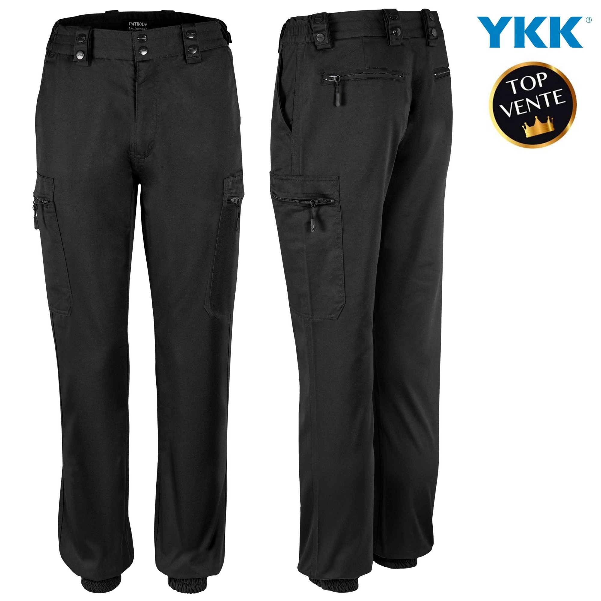 PANTALON INTERVENTION MAT NOIR  poches latérales  - 1 PANTALON INTERVENTION MAT NOIR  poches latérales  - 1