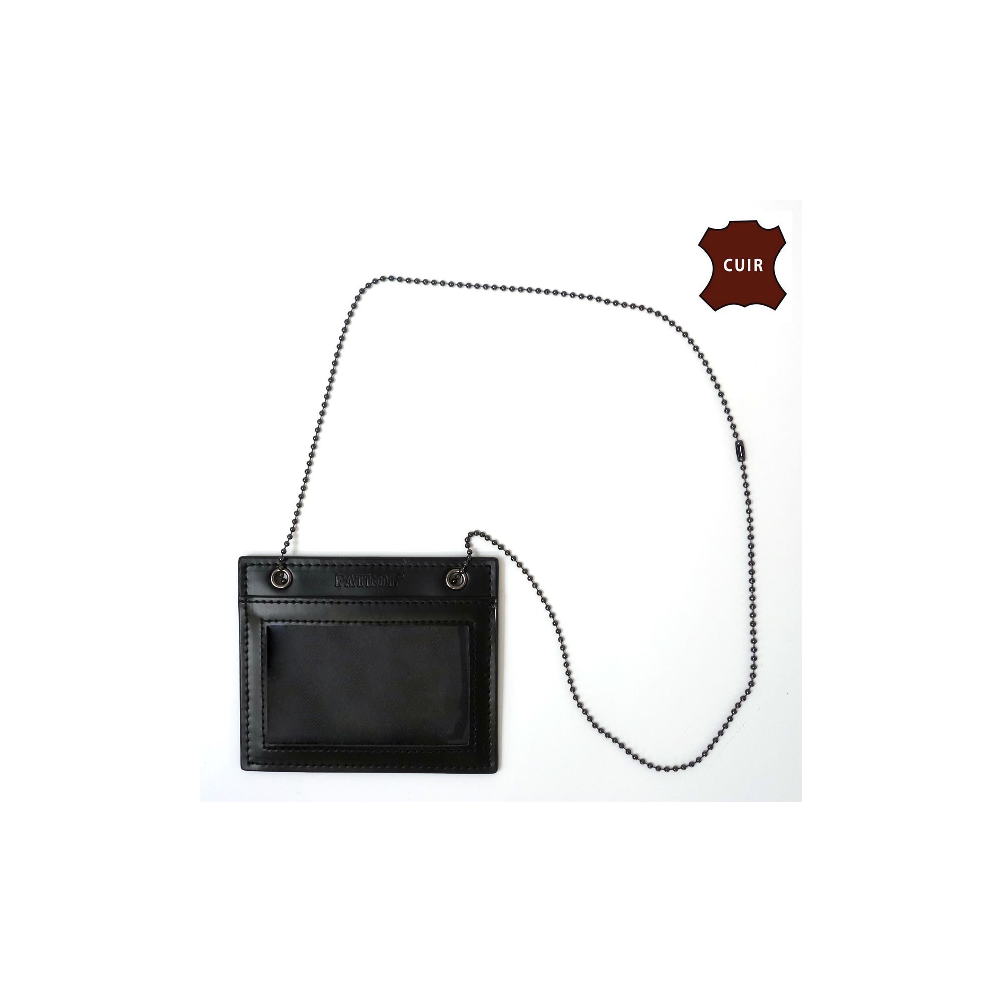 PORTE-CARTES EN CUIR AVEC CHAINE  - 4 PORTE-CARTES EN CUIR AVEC CHAINE  - 4