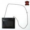 PORTE-CARTES EN CUIR AVEC CHAINE  - 4 PORTE-CARTES EN CUIR AVEC CHAINE  - 4