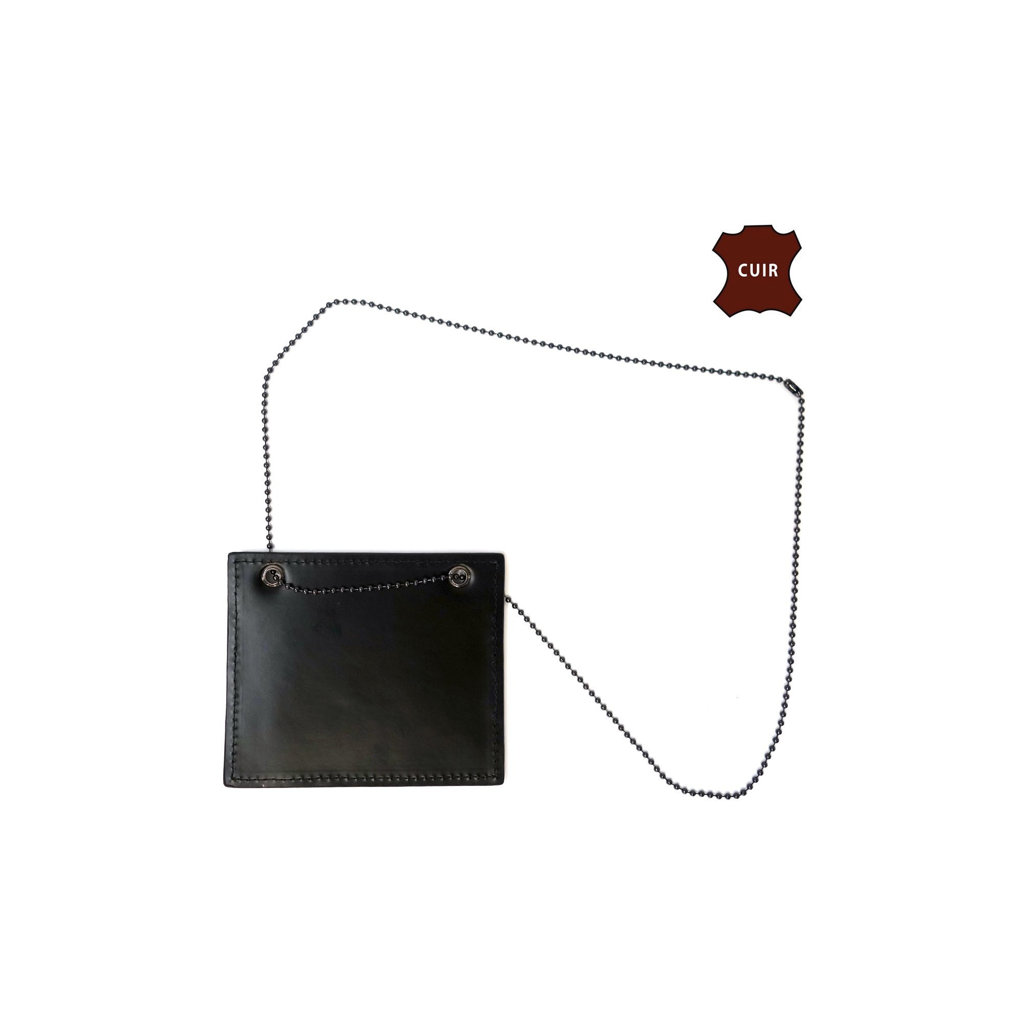 PORTE-CARTES EN CUIR AVEC CHAINE  - 5 PORTE-CARTES EN CUIR AVEC CHAINE  - 5