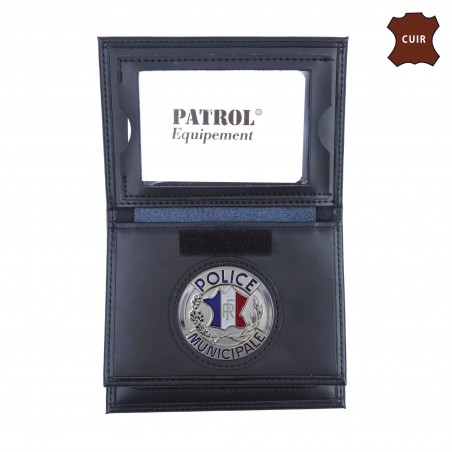 PORTE FEUILLE POLICE MUNICIPALE 3 VOLETS AVEC EMPLACEMENT CARTE NAVIGO  - 1