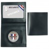 PORTE-CARTES CUIR FORMAT CB + BILLET AVEC INSIGNE SECURITE  - 1 PORTE-CARTES CUIR FORMAT CB + BILLET AVEC INSIGNE SECURITE  - 1