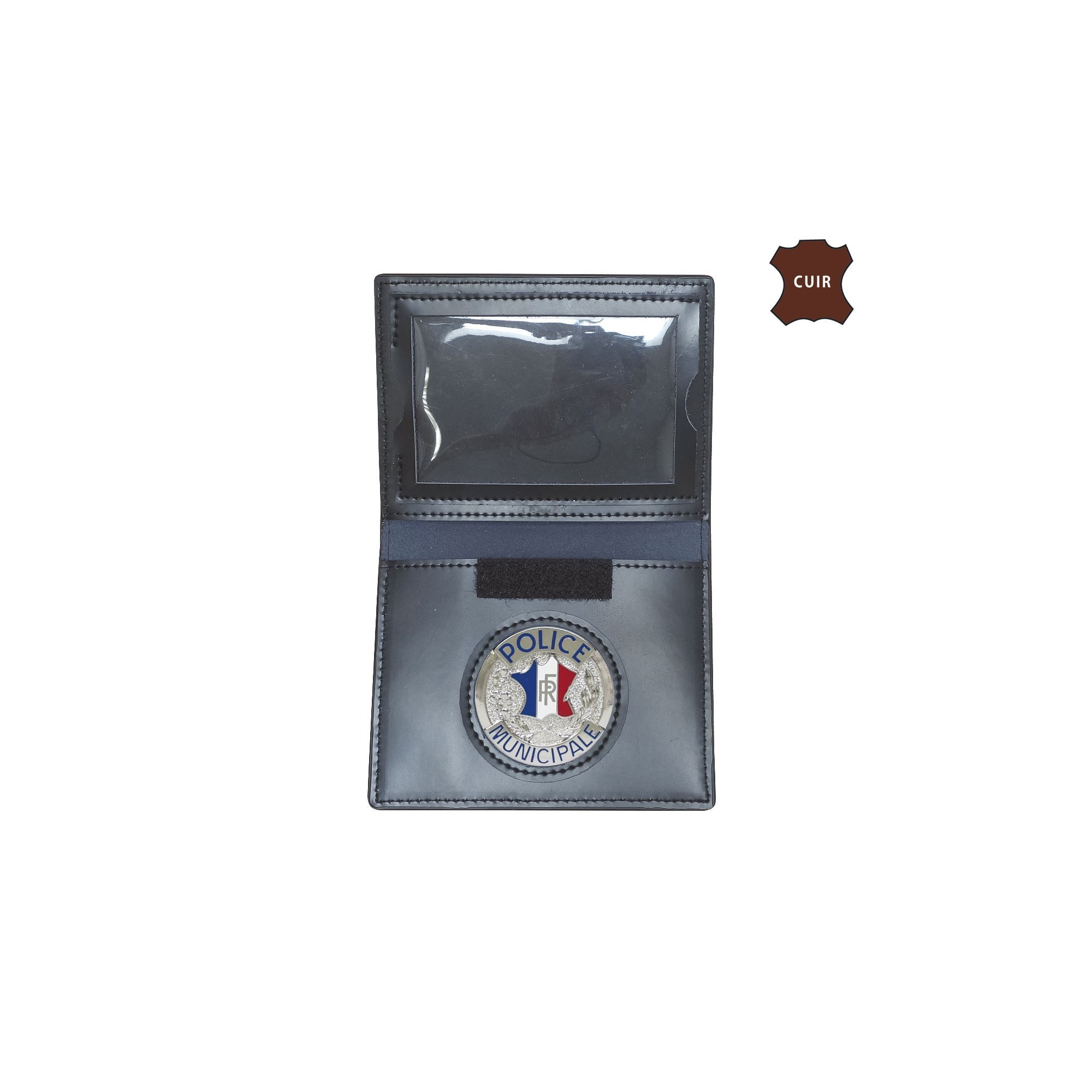 PORTE-CARTES CUIR FORMAT CB AVEC INSIGNE POLICE MUNICIPALE - 1 PORTE-CARTES CUIR FORMAT CB AVEC INSIGNE POLICE MUNICIPALE - 1