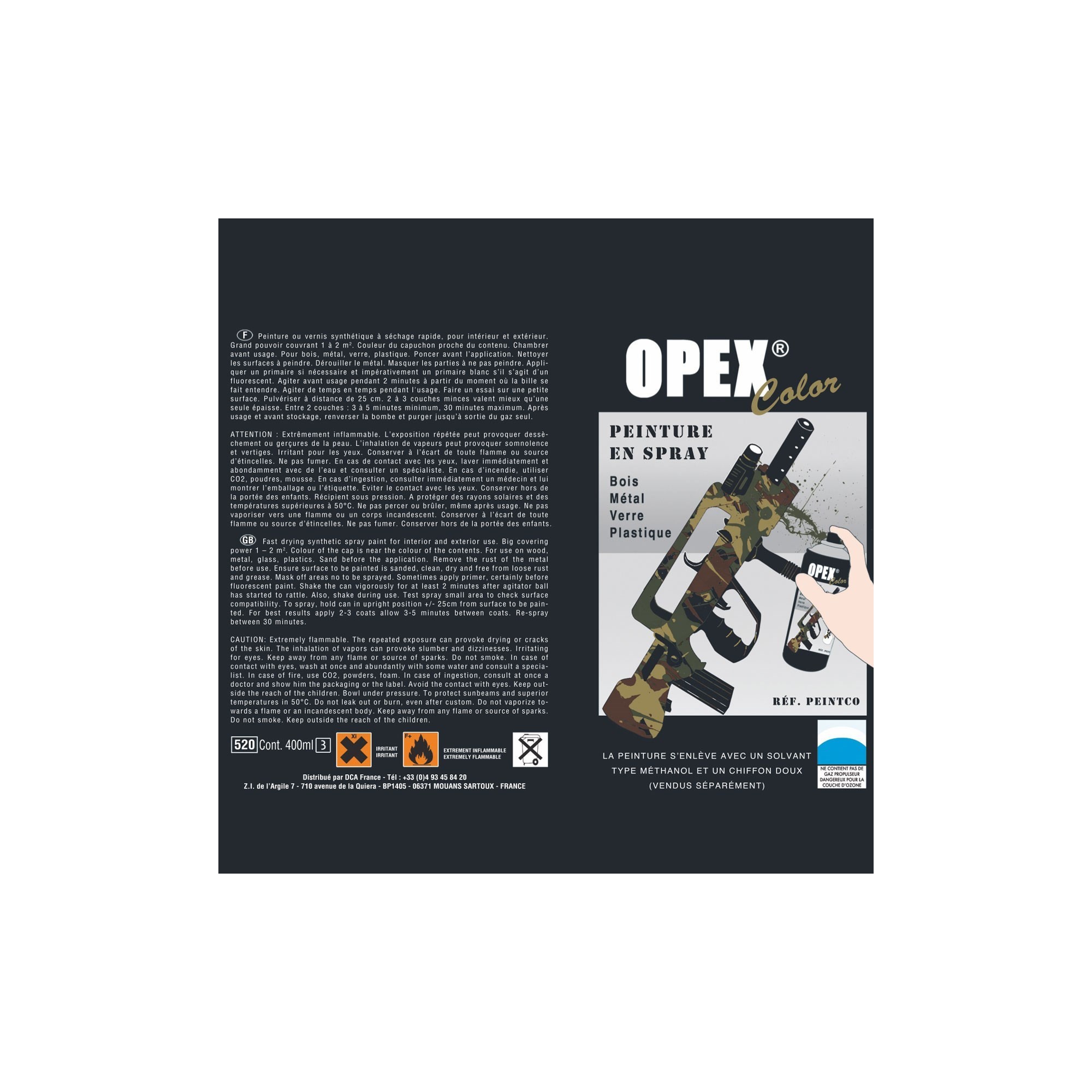 PEINTURE OPEXCOLOR EN SPRAY 400ML  - 2 PEINTURE OPEXCOLOR EN SPRAY 400ML  - 2