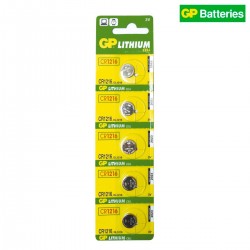GP pile bouton, Lithium, CR1216 X 5  - 1