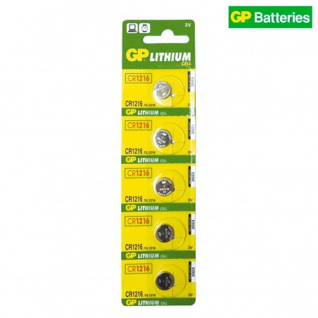 GP pile bouton, Lithium, CR1216 X 5  - 1