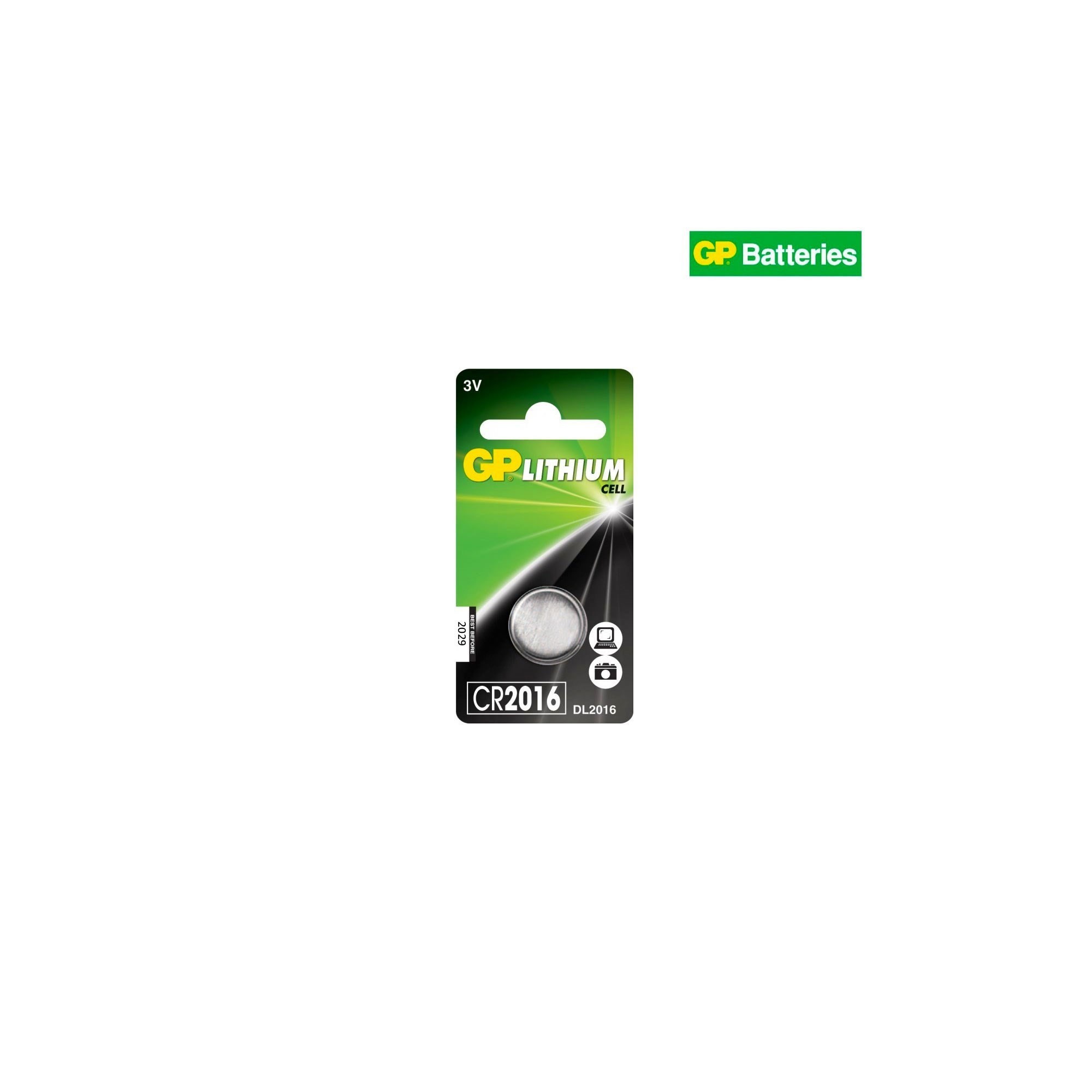 GP pile bouton, Lithium, CR2016  - 1 GP pile bouton, Lithium, CR2016  - 1