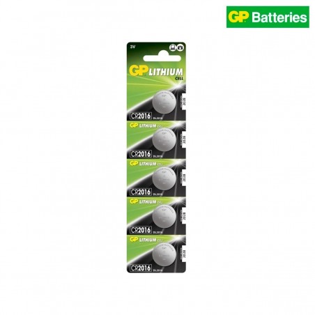 GP pile bouton, Lithium, CR2016 X 5  - 1