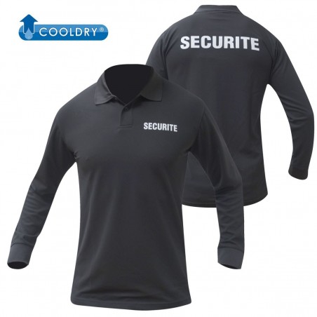 POLO NOIR SECURITE M.LONGUES  - 1