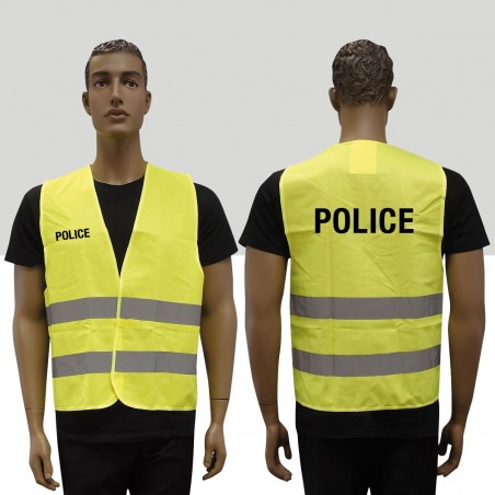 GILET FLUO HAUTE VISIBILITE POLICE  - 1