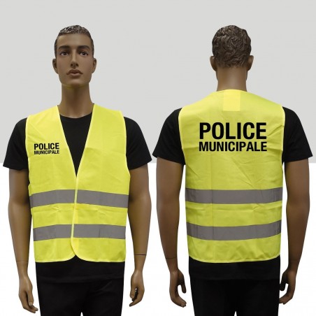 GILET FLUO HAUTE VISIBILITE POLICE MUNICIPALE  - 1