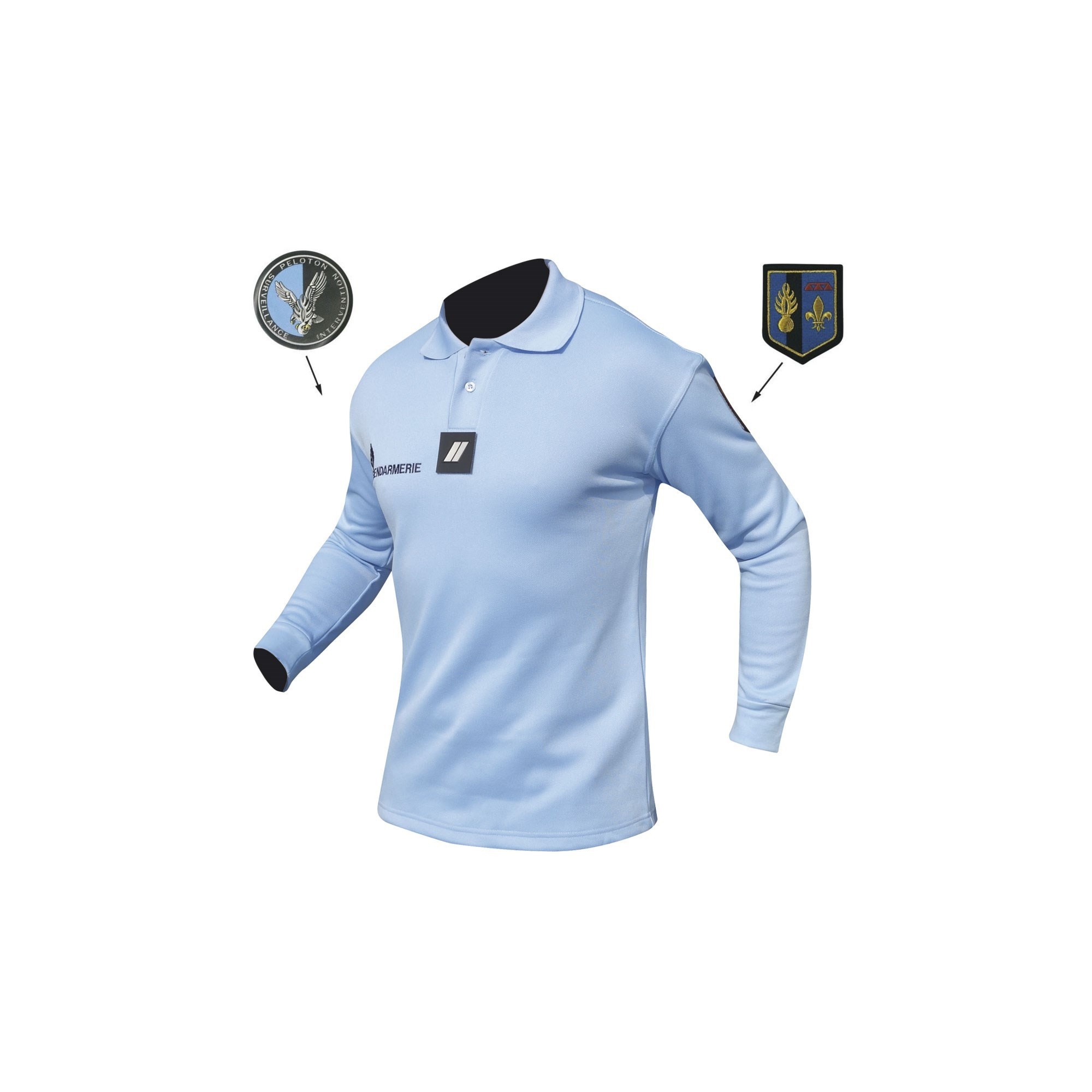 POLO BLEU GENDARMERIE HOMME  - 2 POLO BLEU GENDARMERIE HOMME  - 2