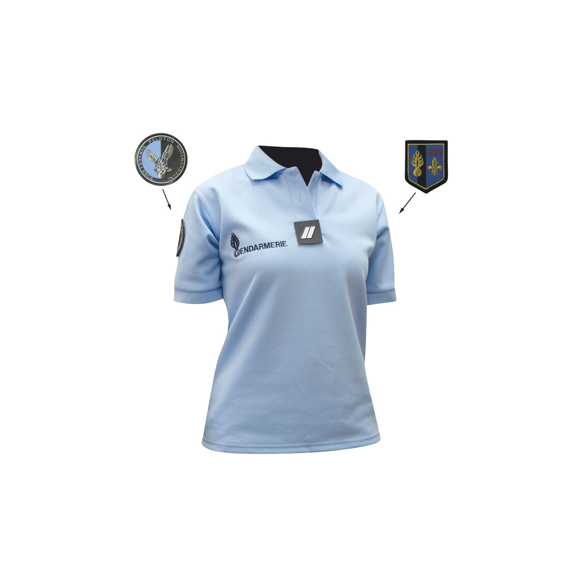 POLO BLEU GENDARMERIE FEMME ALLEGE  - 1 POLO BLEU GENDARMERIE FEMME ALLEGE  - 1