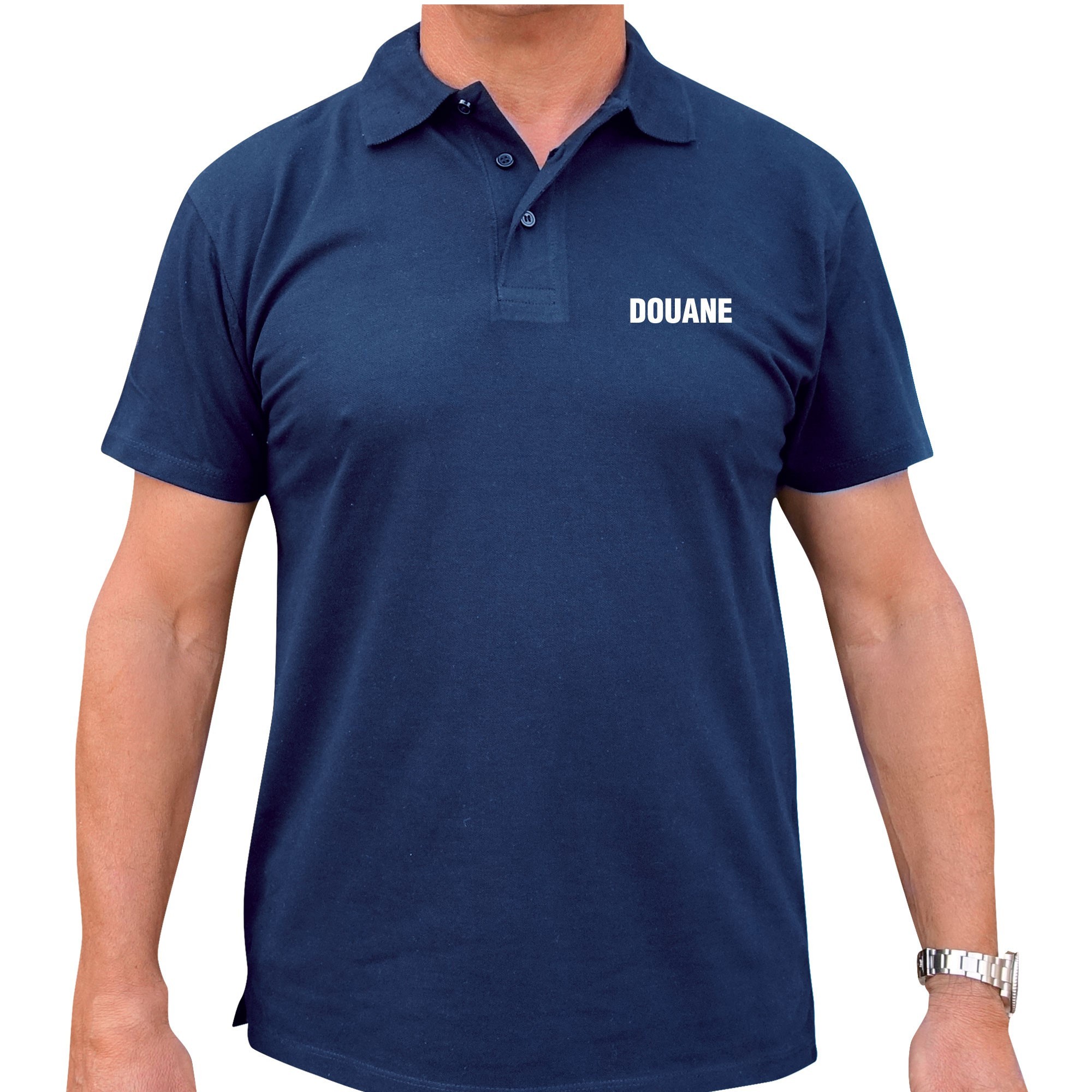 POLO MARINE MANCHES COURTES IMPRIME DOUANE  - 1 POLO MARINE MANCHES COURTES IMPRIME DOUANE  - 1