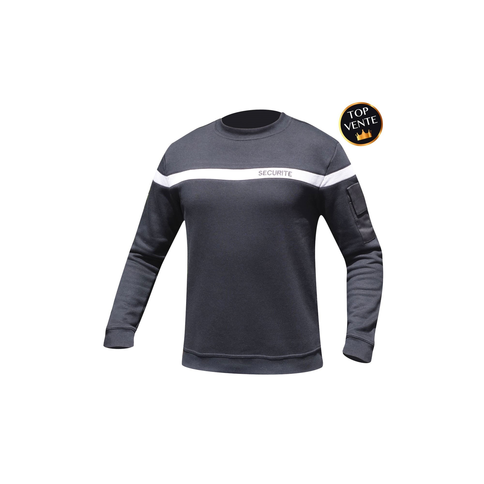 SWEAT NOIR BANDE GRISE SECURITE  - 1 SWEAT NOIR BANDE GRISE SECURITE  - 1