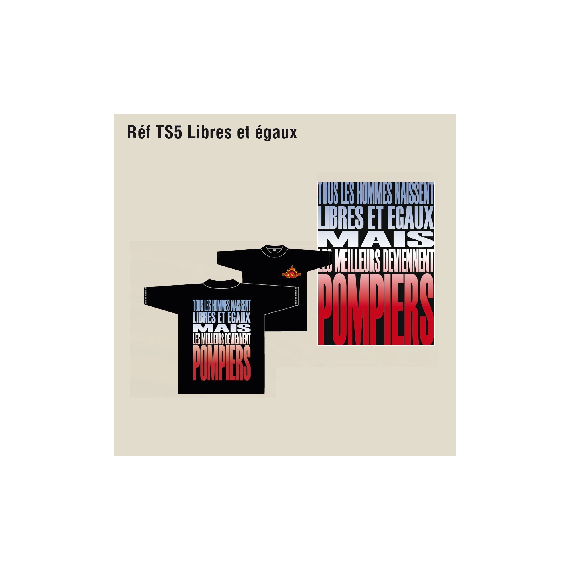 TEE SHIRT MOTIF POMPIERS  - 11 TEE SHIRT MOTIF POMPIERS  - 11