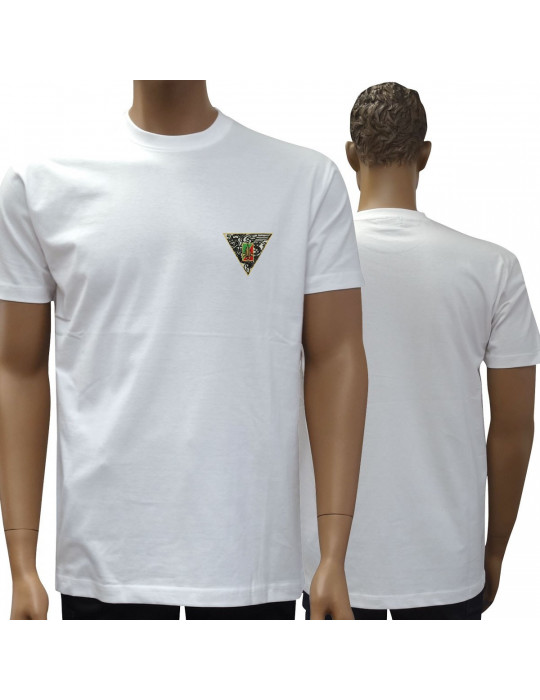 TEE SHIRT MANCHES COURTES BLANC BRODE 2 REP  - 1