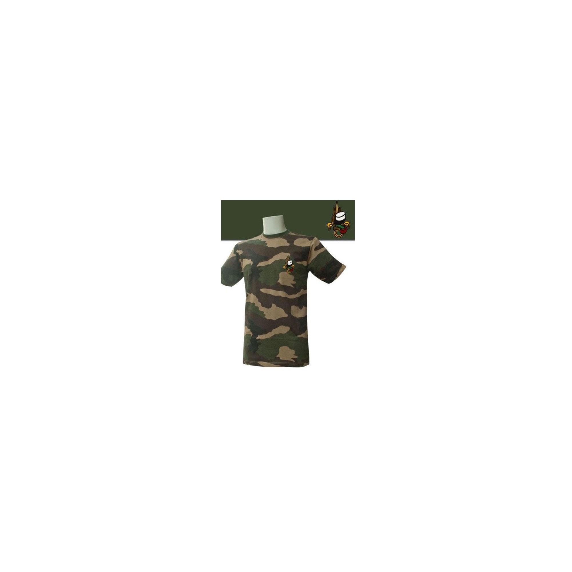 TEE SHIRT MANCHES COURTES CAMOUFLAGE BRODE LEGION  - 1 TEE SHIRT MANCHES COURTES CAMOUFLAGE BRODE LEGION  - 1
