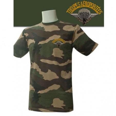 TEE SHIRT MANCHES COURTES CAMOUFLAGE BRODE PARA  - 1