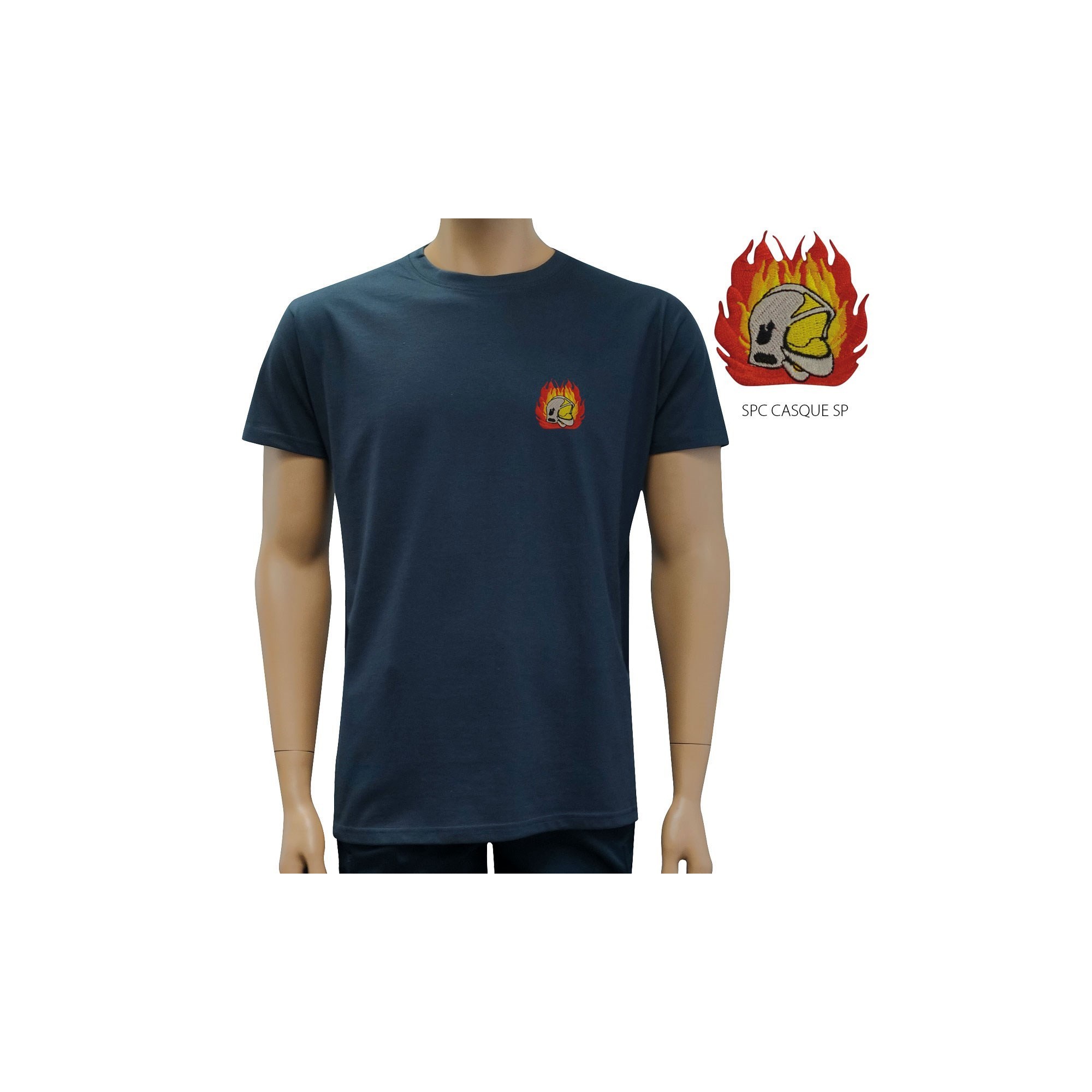 TEE SHIRT BRODE MARINE MANCHES COURTES  - 2 TEE SHIRT BRODE MARINE MANCHES COURTES  - 2