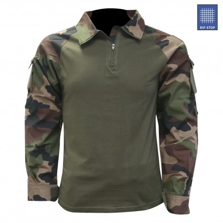 Chemise de combat type UBAS coton vert armée et Camo CE  - 1