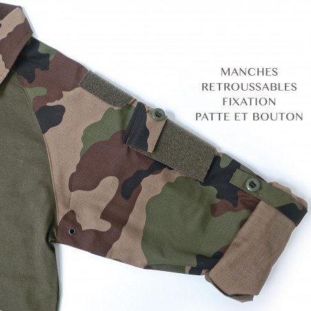 Chemise de combat type UBAS coton vert armée et Camo CE  - 6