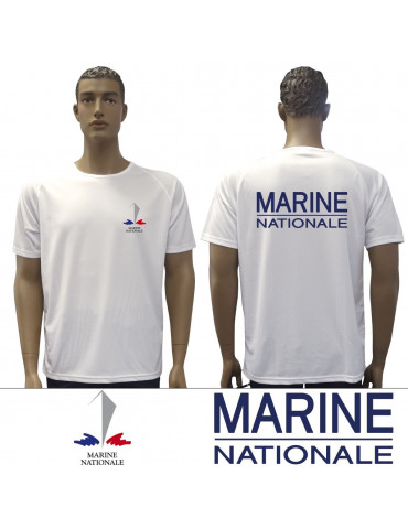 T-SHIRT FELIN BLANC MARINE NATIONALE  - 1