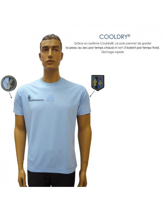 TEE SHIRT GENDARMERIE BLEU COOLDRY ANTI HUMIDITE MAILLE PIQUEE  - 1